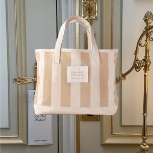 Summer Fridays Mini tote - beige stripe